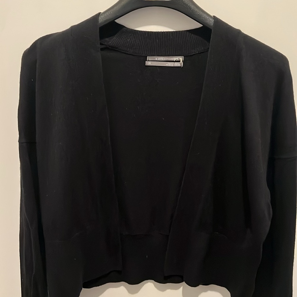 Free People black crop cardigan